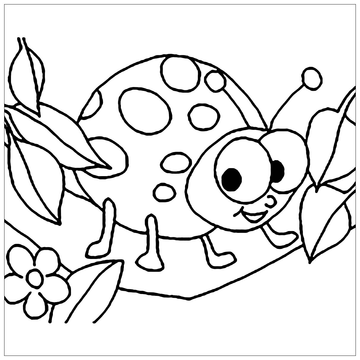 Small Ladybug Insects Coloring Pages