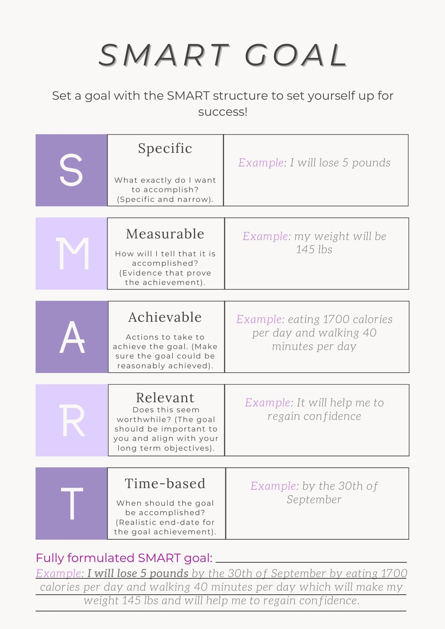 SMART Goal Setting Worksheet Etsy In 2024 Smart Goals Worksheet