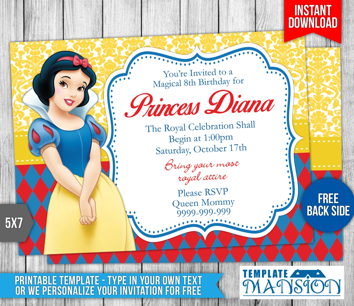 Snow White Birthday Invitation Template 3 By Templatemansion On DeviantArt