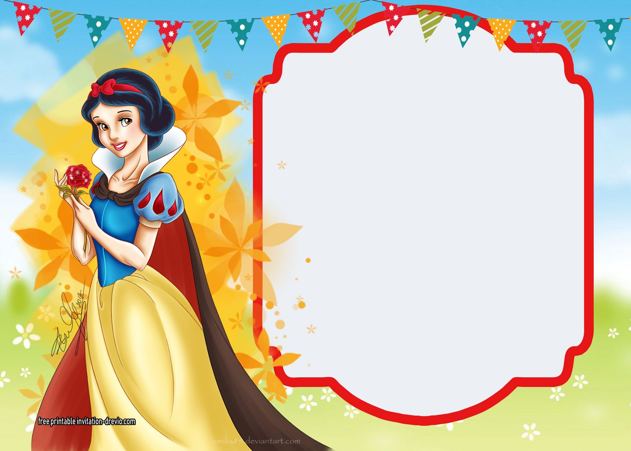 Snow White Invitation Template