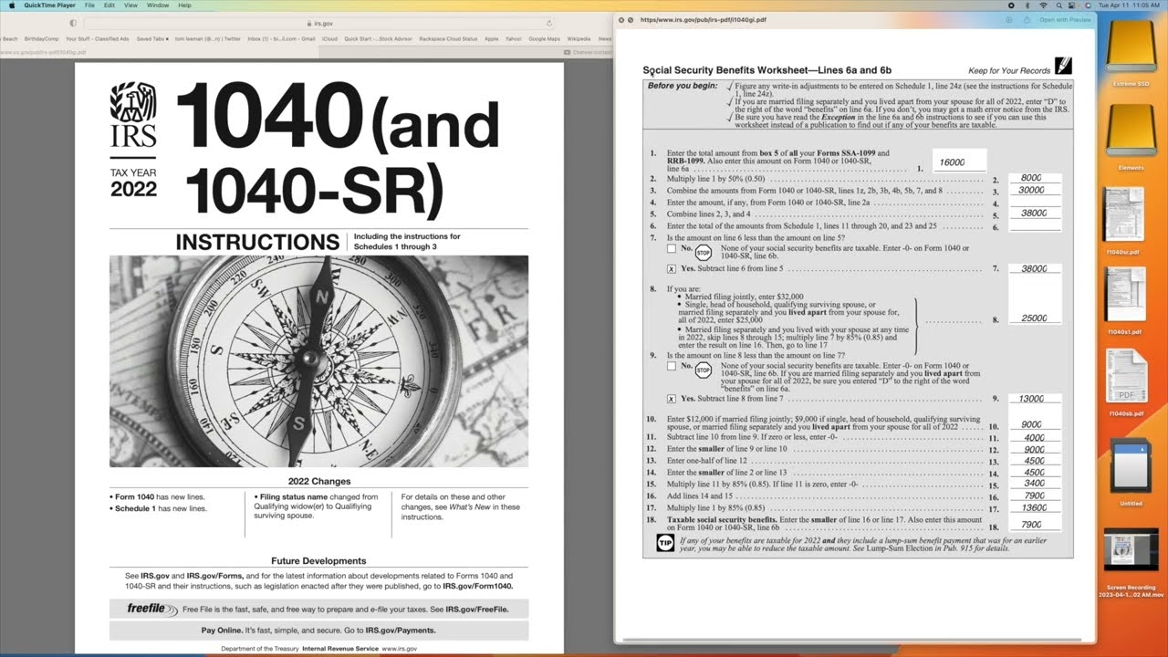 Social Security Benefits Worksheet Lines 20a And 20b Worksheets Library