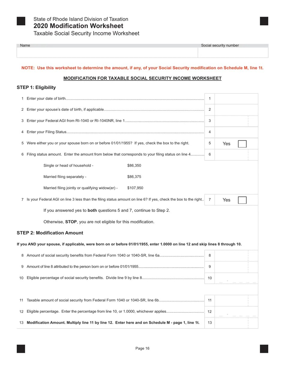 social security worksheet for 2023