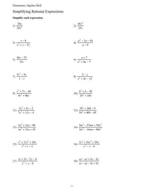solving rational equations worksheet