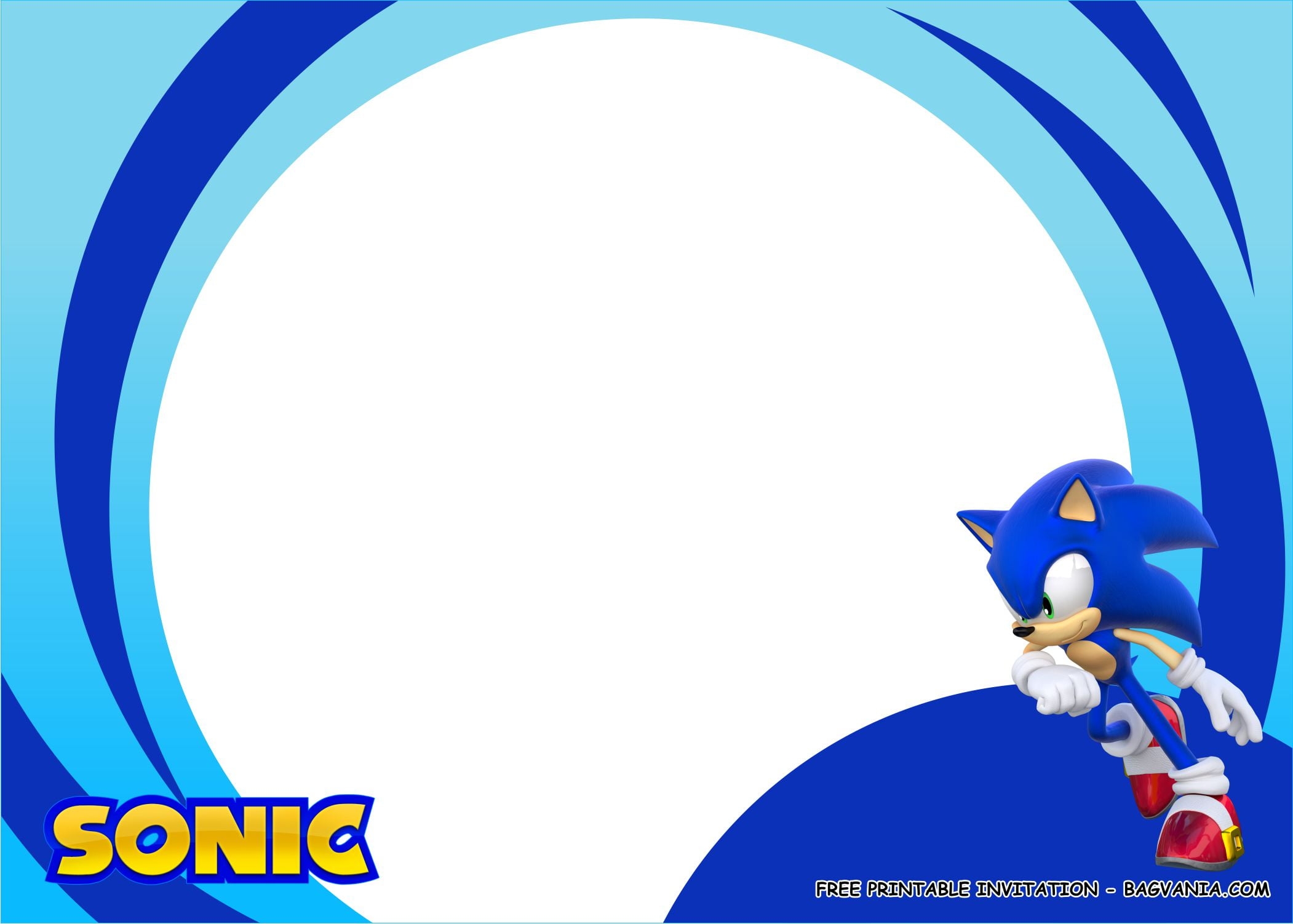 sonic birthday invitations template