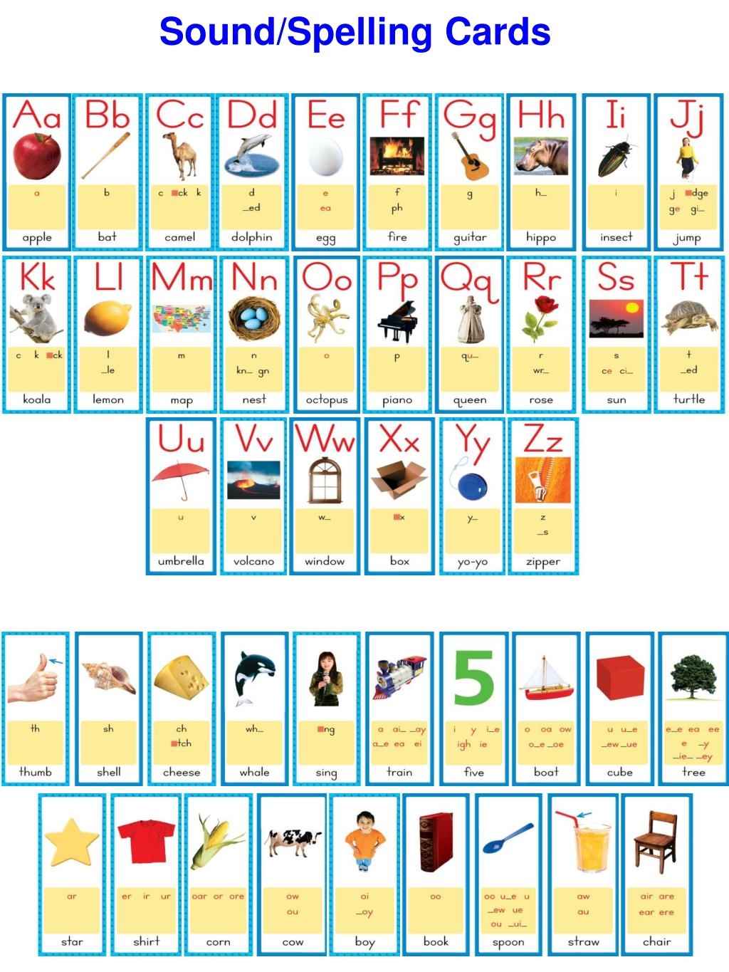 Sound Spelling Cards Printable Printable Word Searches