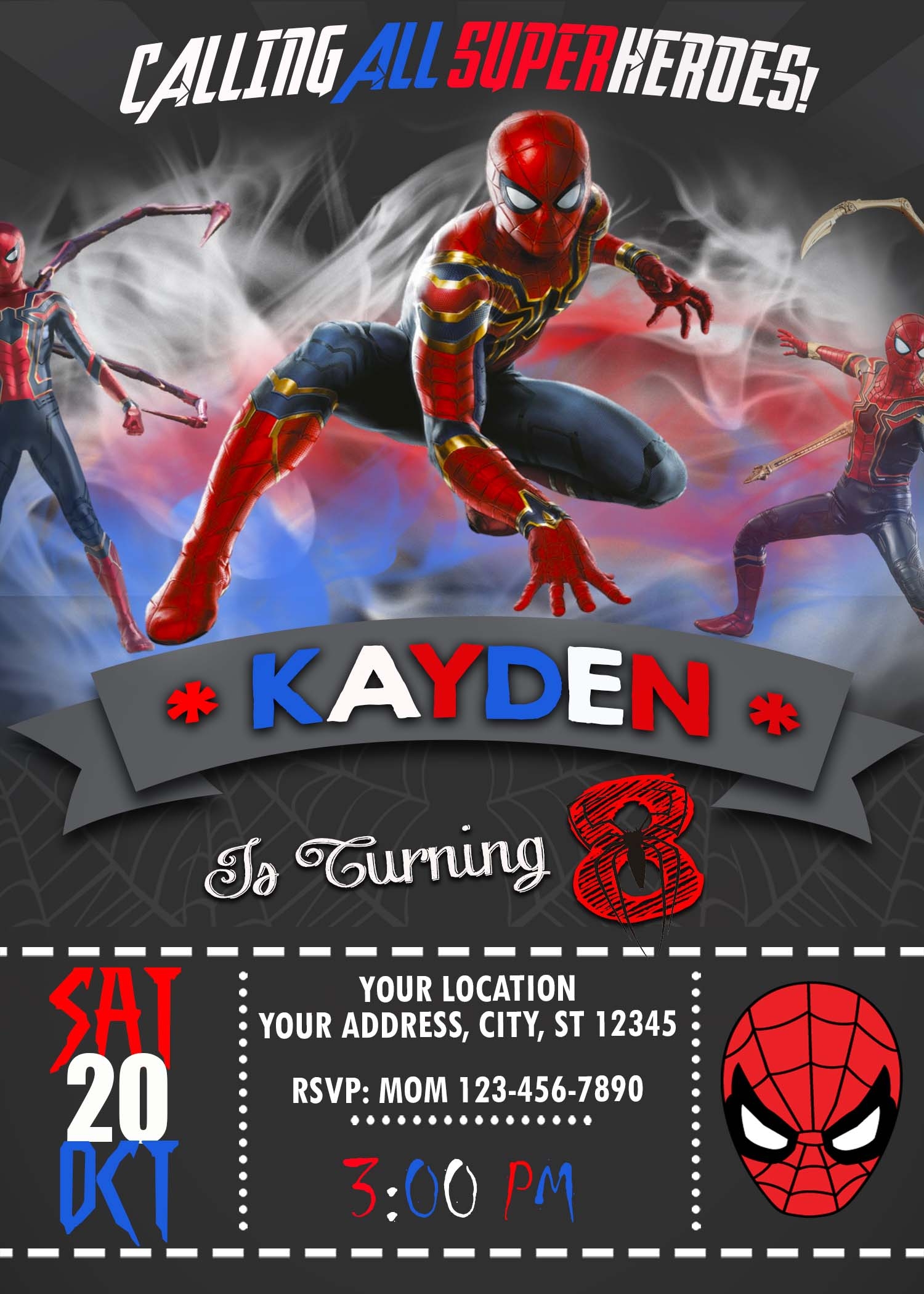 Spider Man Invitation Template