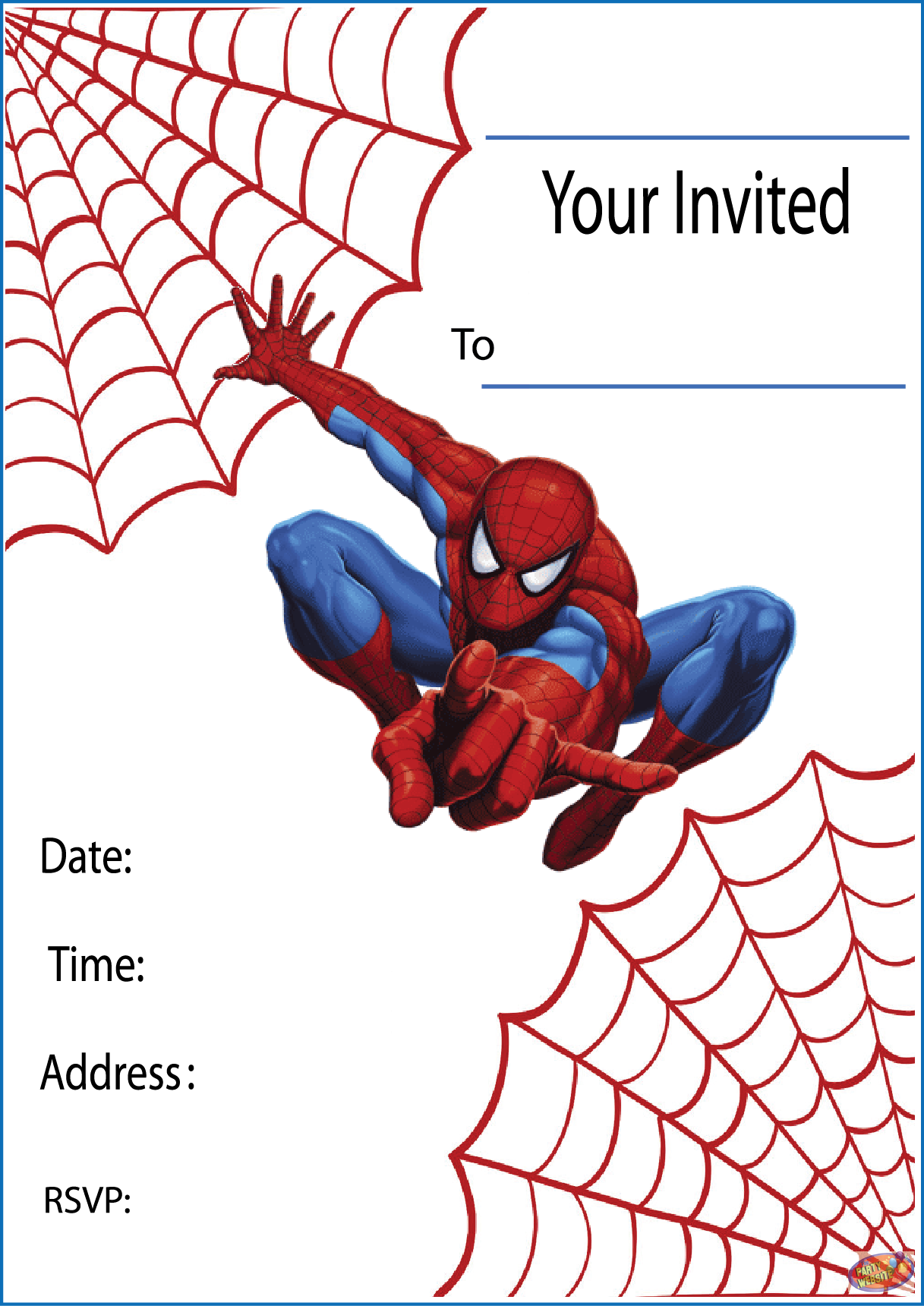 Spider Man Invitation Template Printable Calendars AT A GLANCE