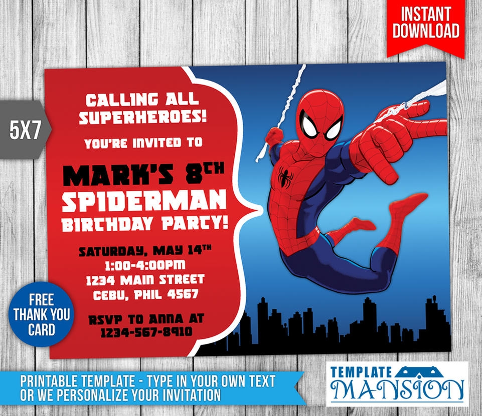 spiderman invitation template free