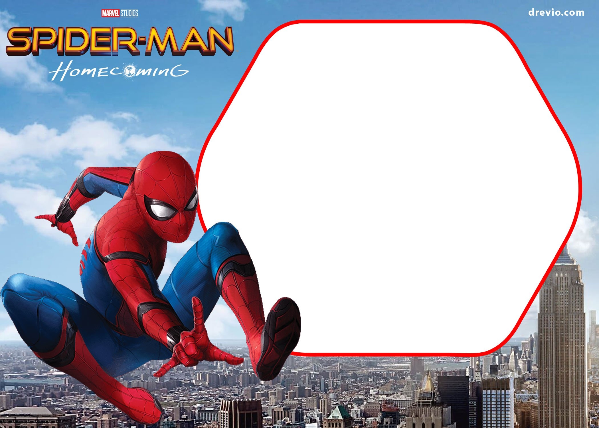 blank spiderman invitation template