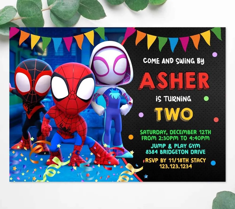 spidey invitation template