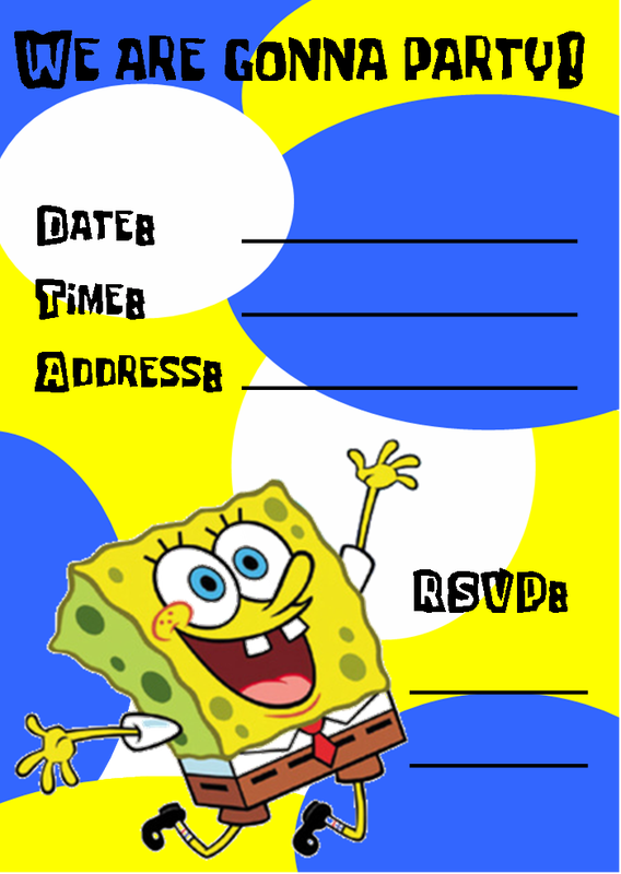 Spongebob Birthday Party Invitation Templates