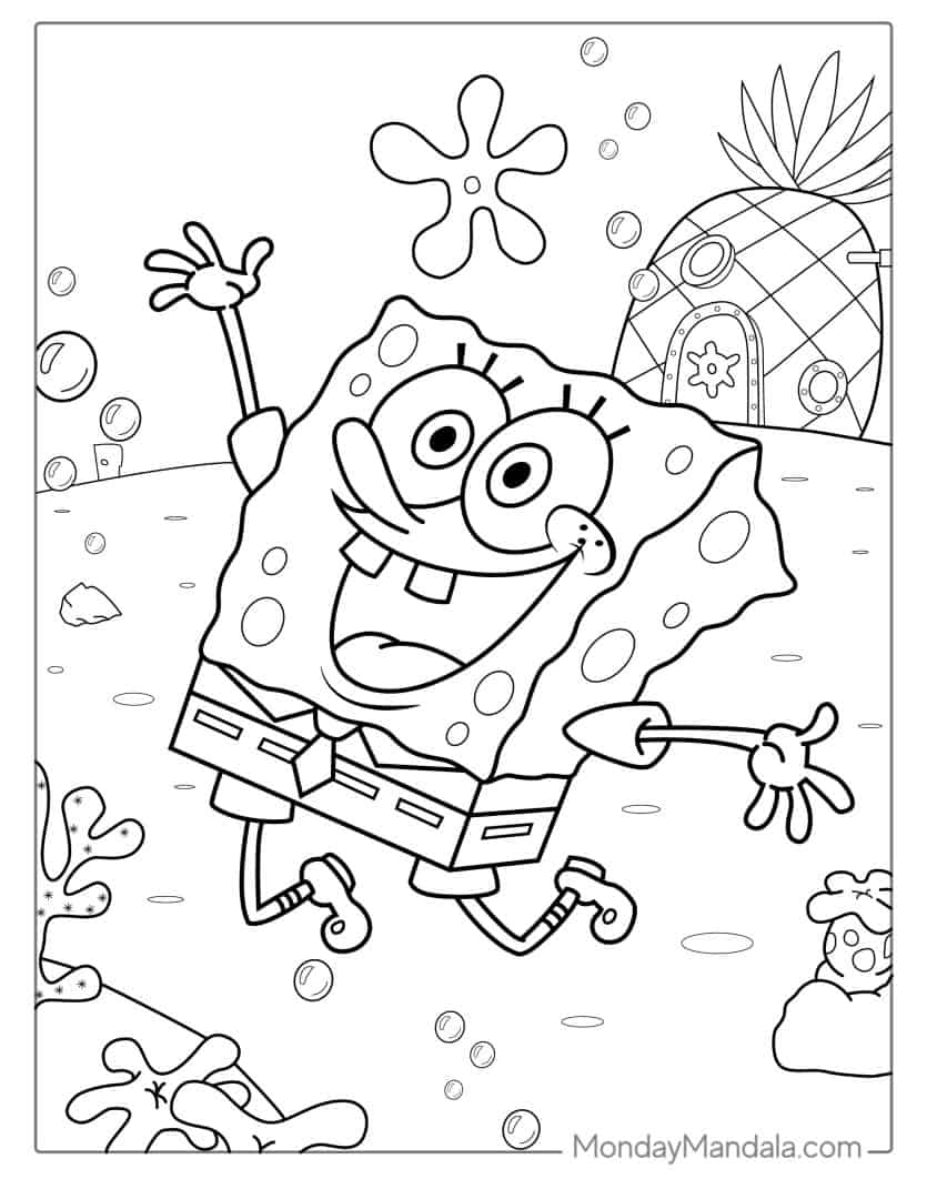 Spongebob Coloring Pages Free Pdf Printables Spongebob Coloring My