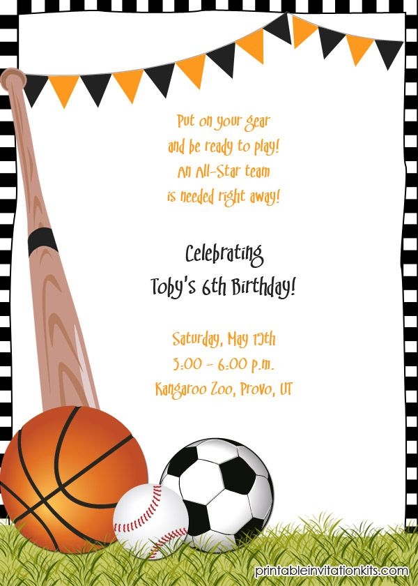 Sports Invitation Template