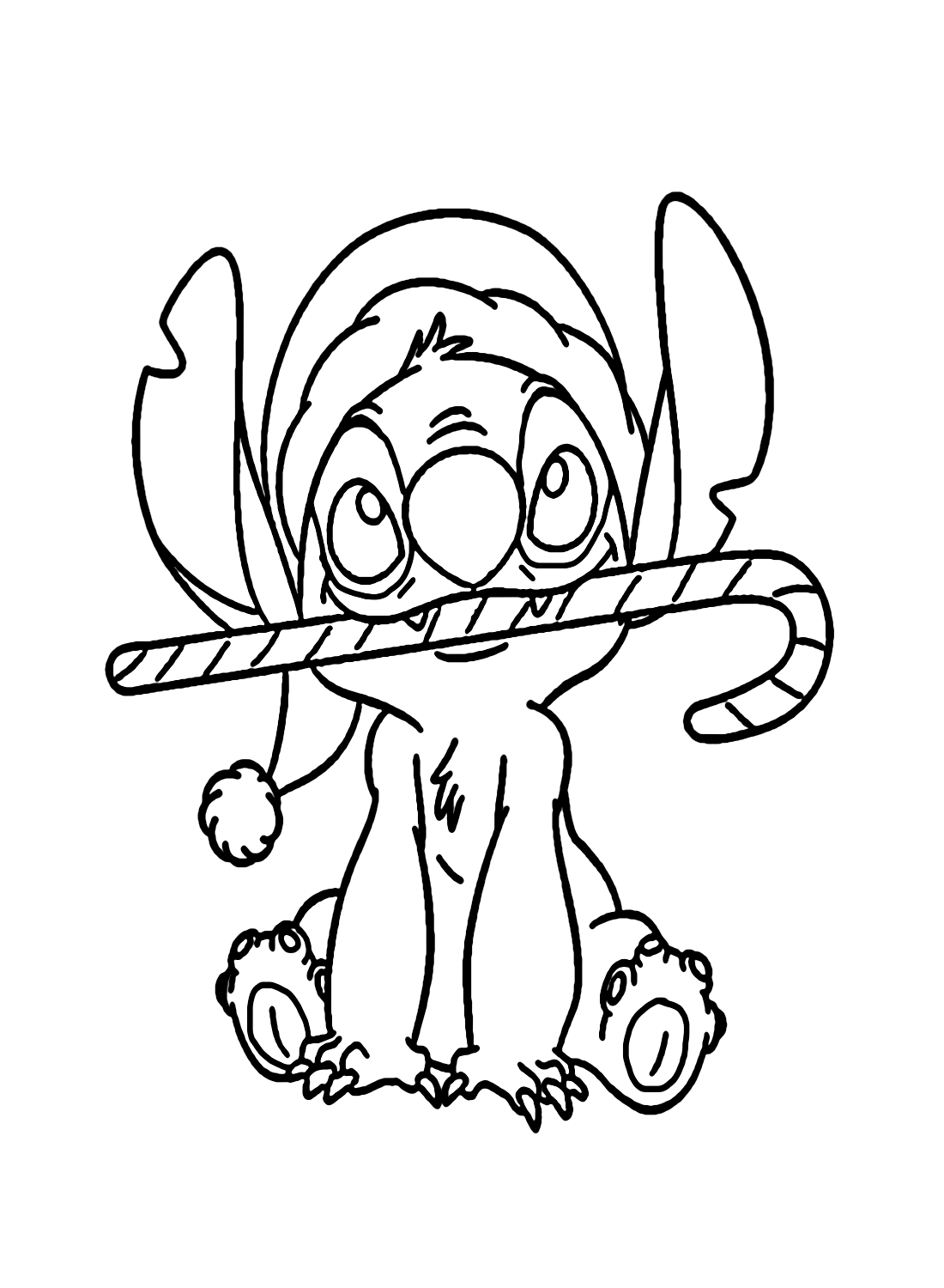 Stitch Disney Christmas Coloring Pages Coloring Page Free Printable 