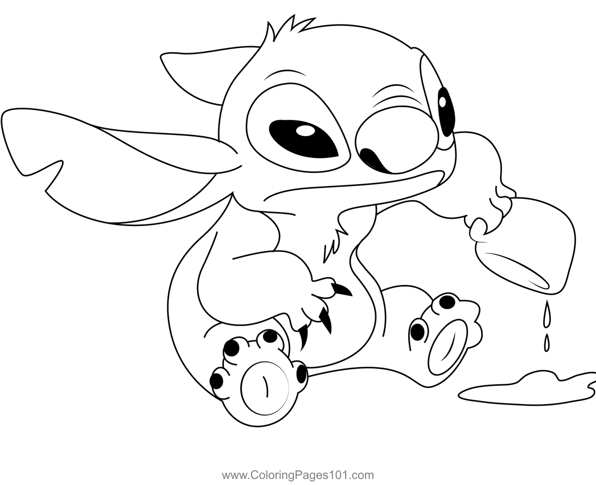 Stitch Image Coloring Page For Kids Free Lilo Stitch Printable 