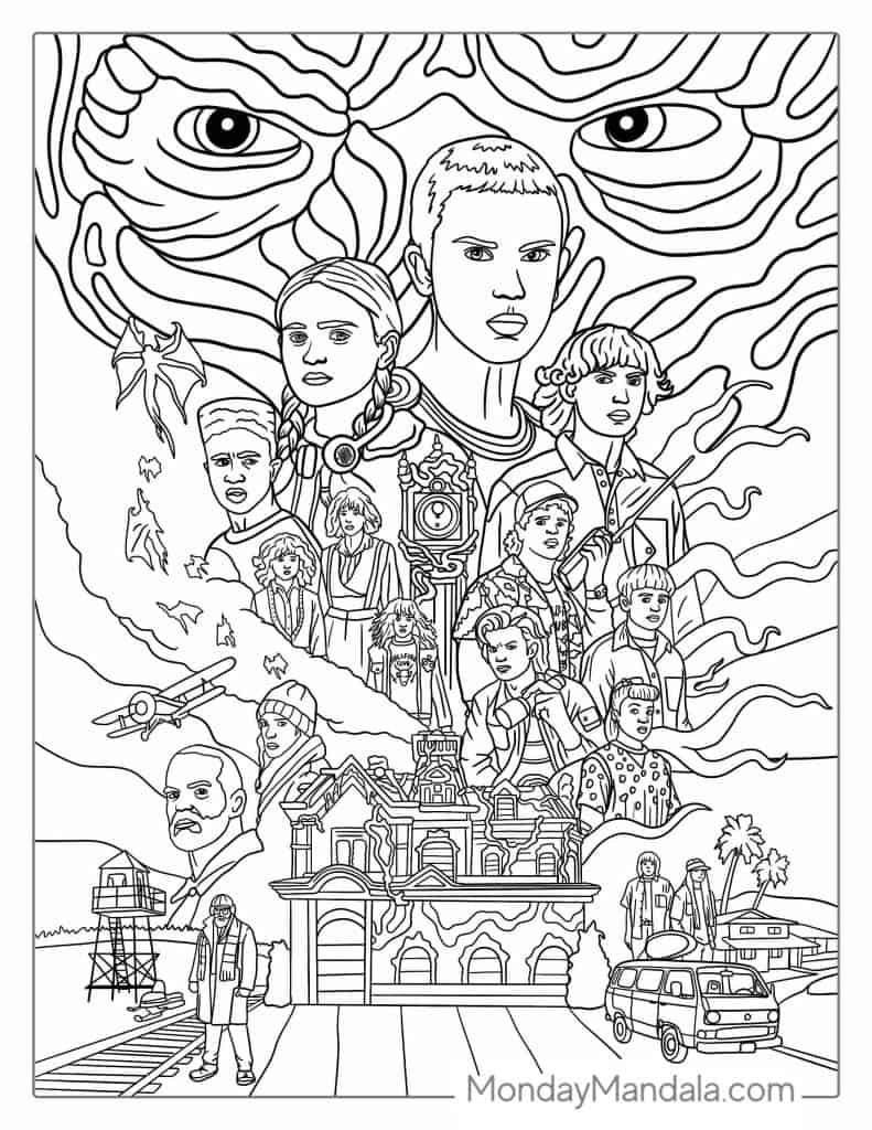 Stranger Things Coloring Pages Coloring Nation