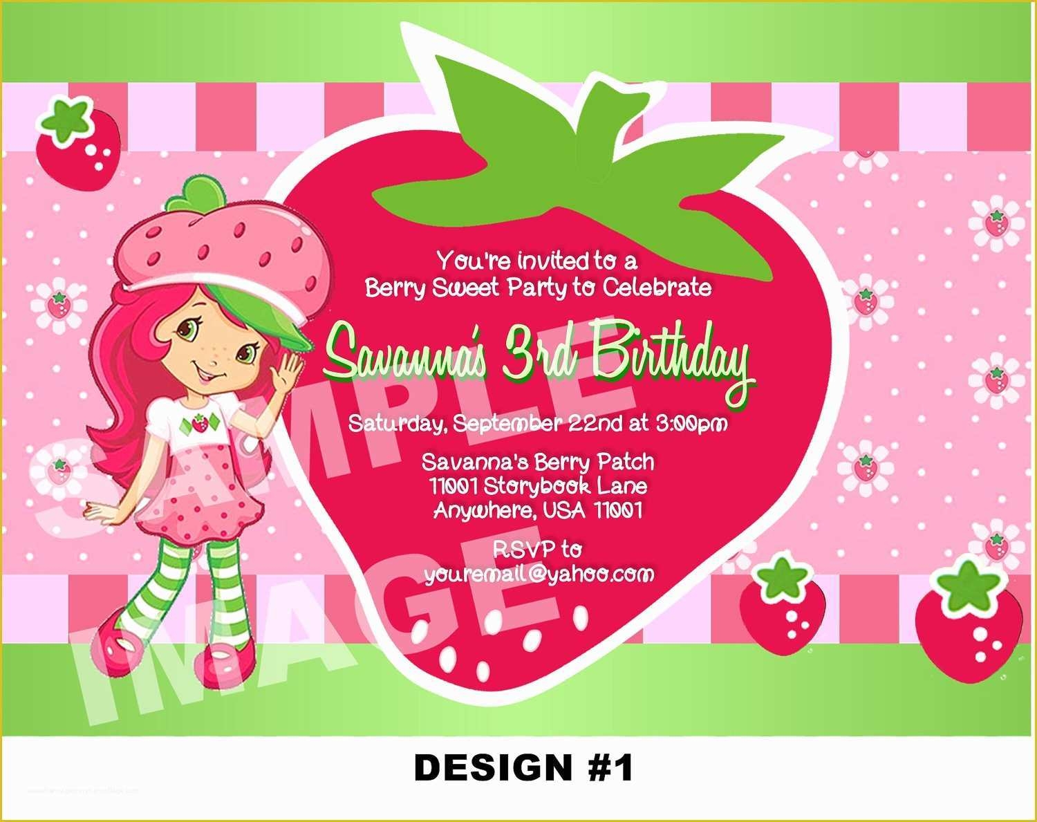 strawberry shortcake invitation template free download
