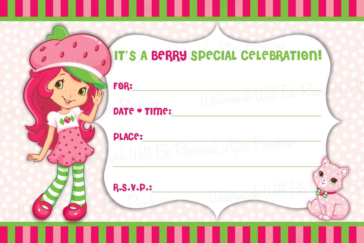 strawberry invitation template