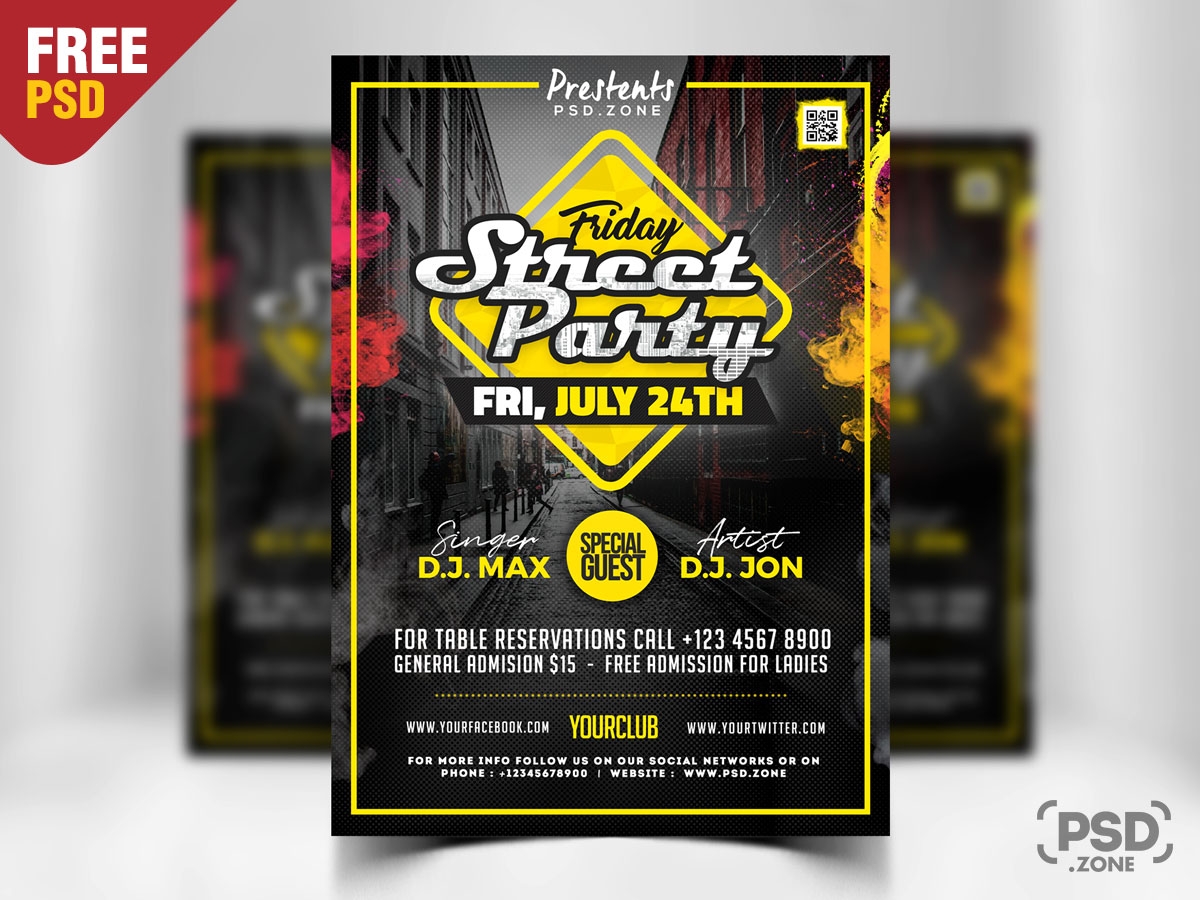 Street Party Invitation Flyer Template Download PSD