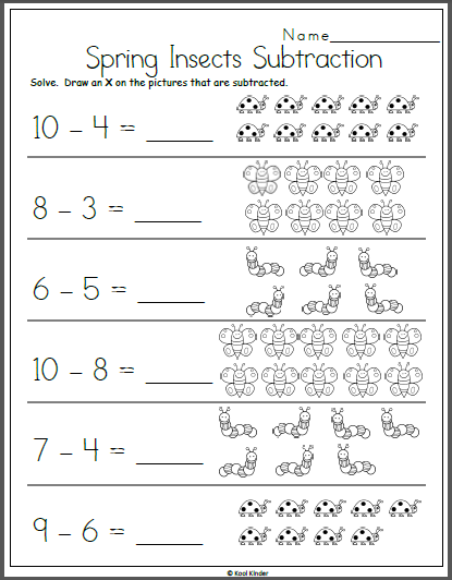 Subtraction Worksheet For Kindergarten Kindergarten