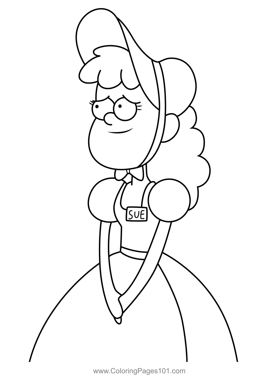 Sue Gravity Falls Coloring Page For Kids Free Gravity Falls Printable 
