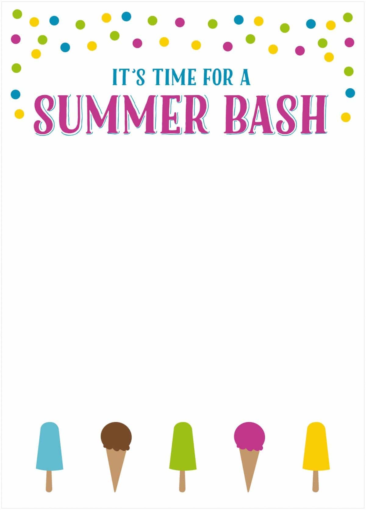 blank summer invitation template