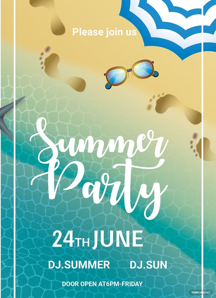 beach party invitation template