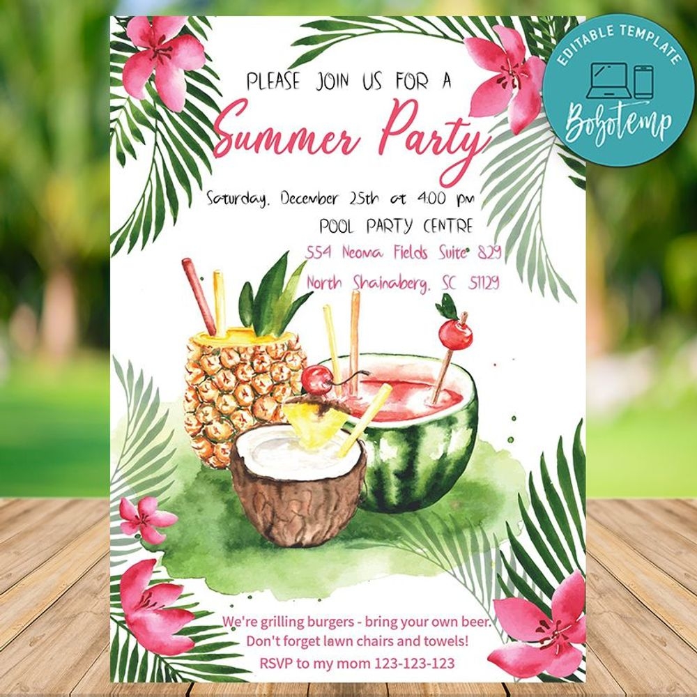 Summer Party Invite Template