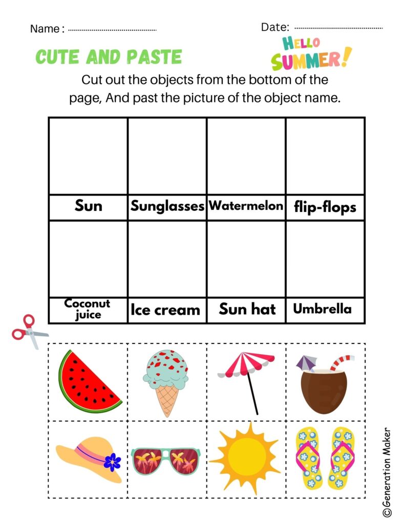 Summer Worksheets For Kindergarten Free Printables Worksheets Library