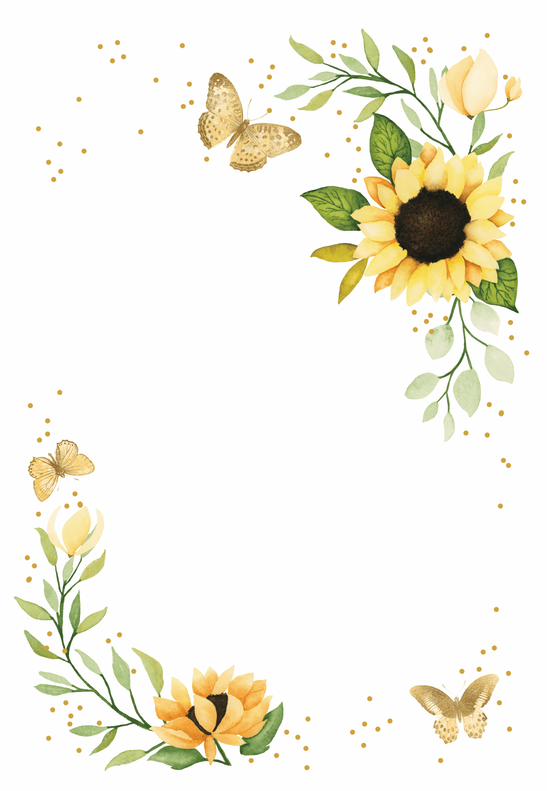 sunflower wedding invitation template