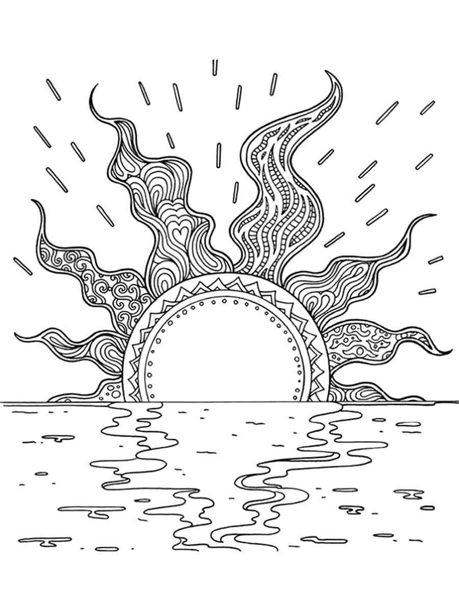 Sunset Coloring Pages