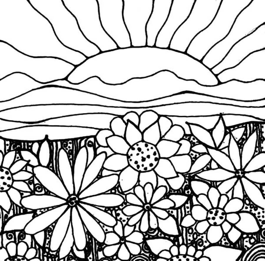 Coloring Pages Sunset