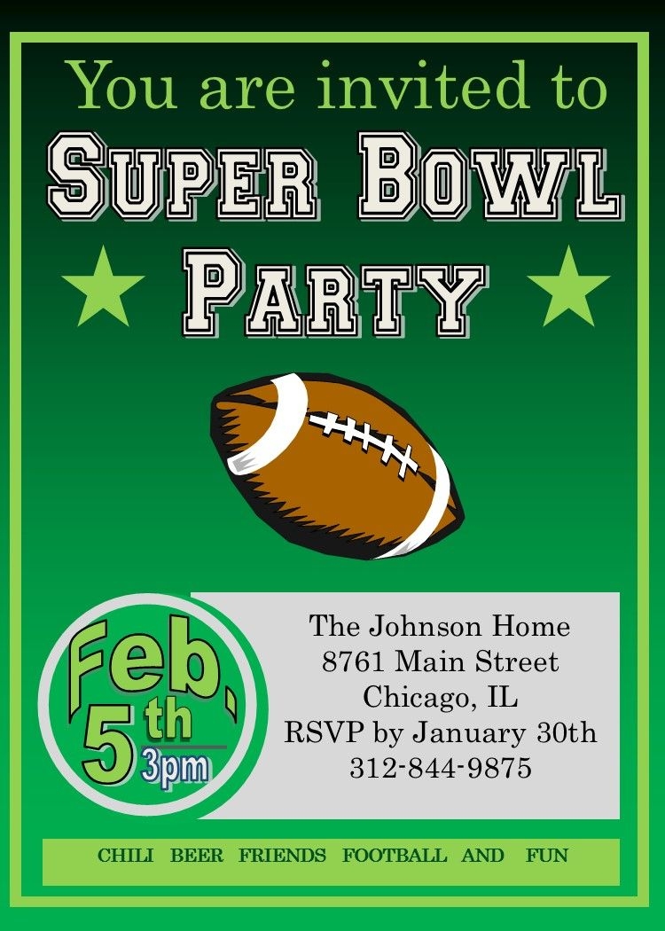 Super Bowl Invitation Template Social Media Template