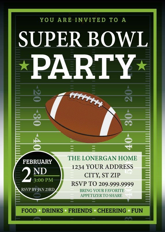 Super Bowl Invitations Templates Printable Word Searches