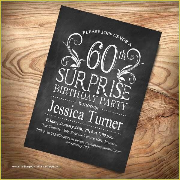 60th birthday invitation templates