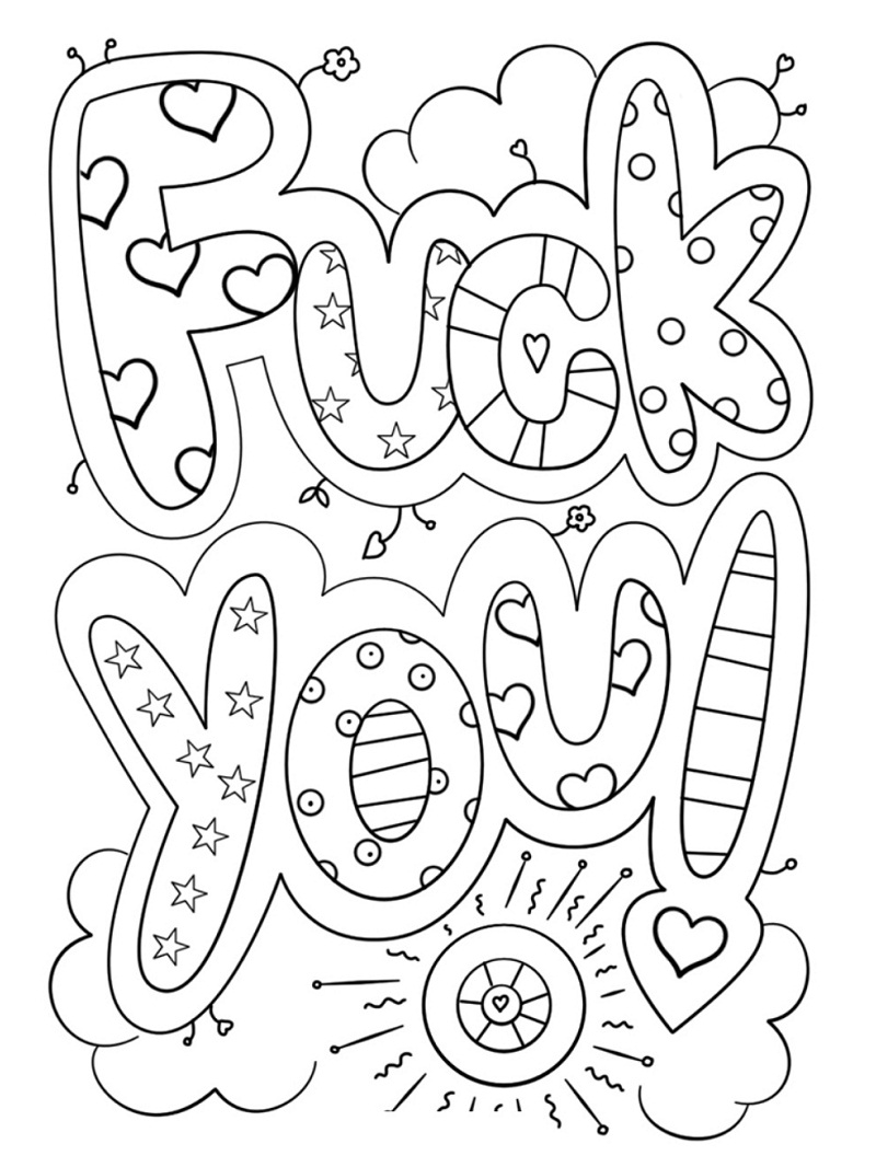 Adult Coloring Pages Swear Words