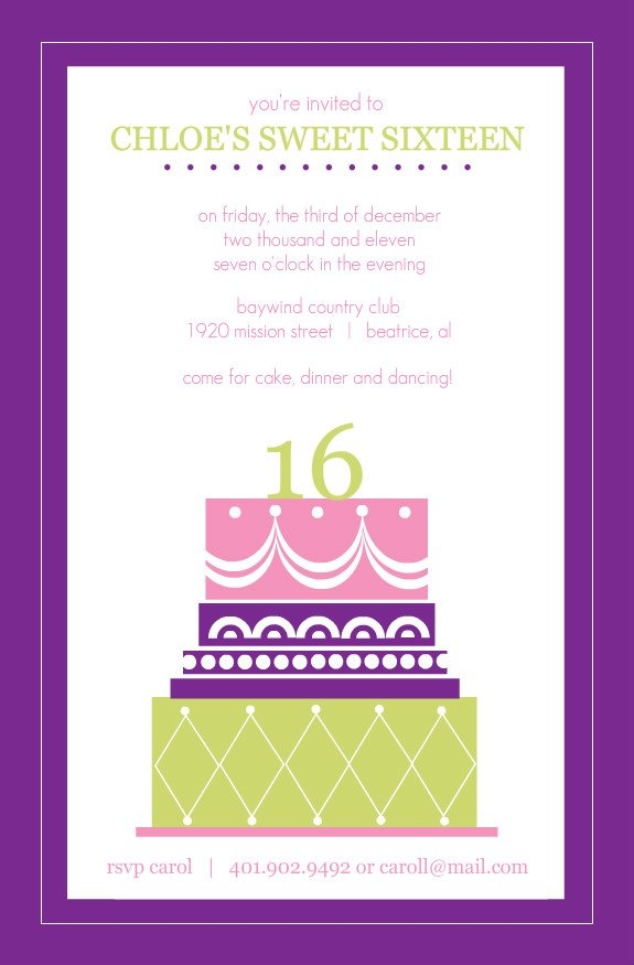 sweet 16 birthday invitations templates
