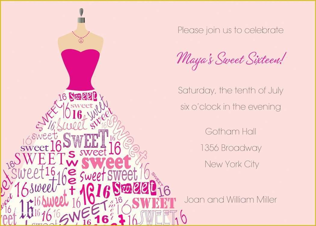 sweet sixteen invitation templates free