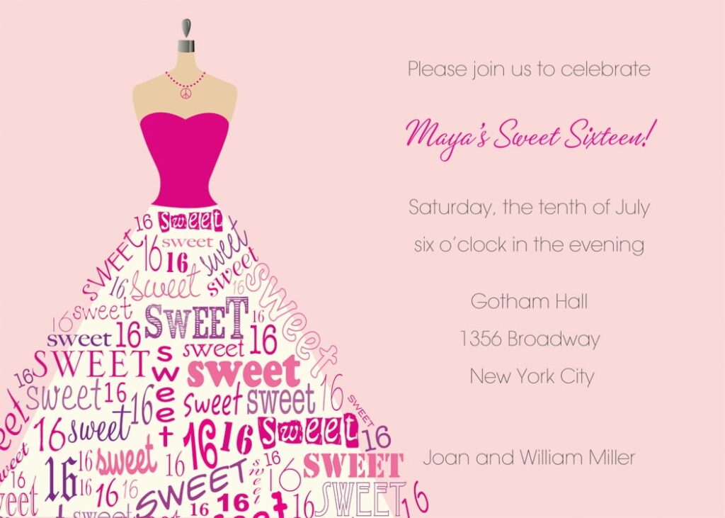 Sweet 16th Birthday Invitations Templates Free Printable FREE