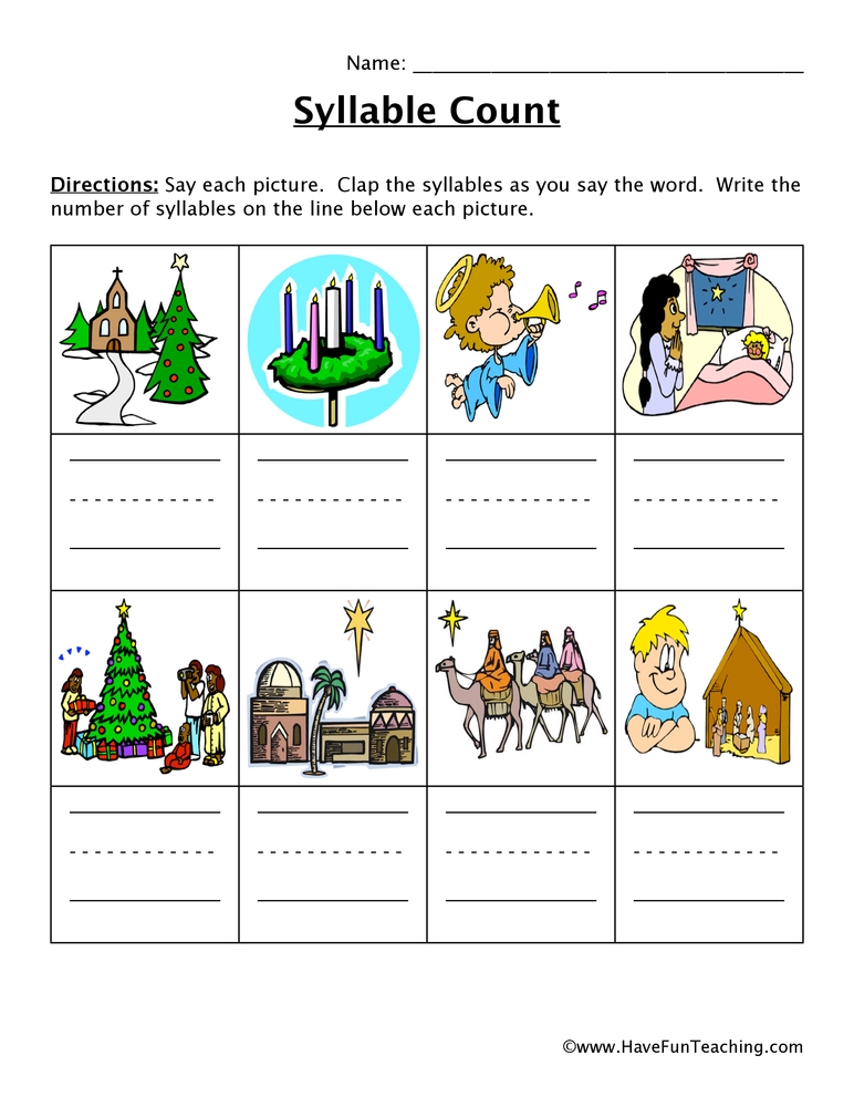 Syllable Worksheets Breaking Words Into Syllables Worksheets Library