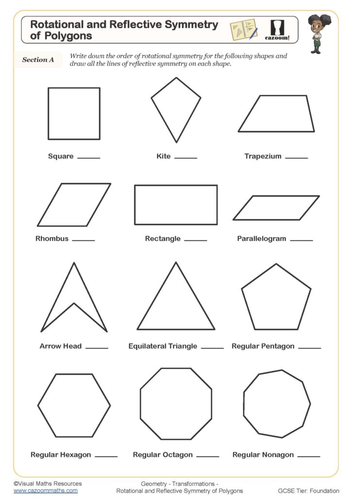 Symmetry Practice Worksheets Geometry Math Fun Worksheets
