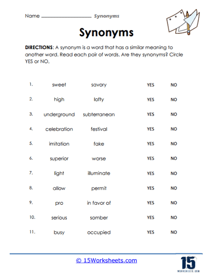 Synonyms Worksheets For Grade 1 K5 Learning Worksheets Library