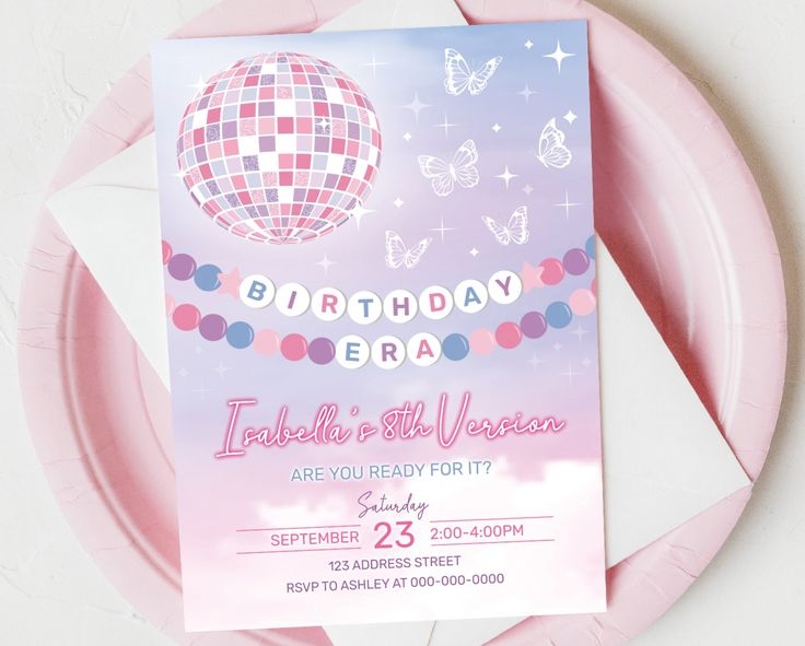 Taylor Swift Birthday Invitation Era Birthday Invitation Swiftie 