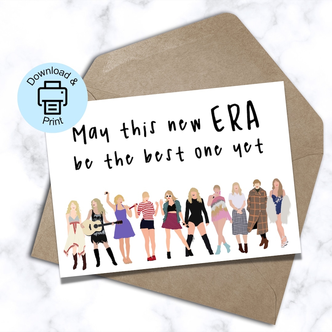 Taylor Swift Printable Birthday Card Swiftie Birthday Card Etsy