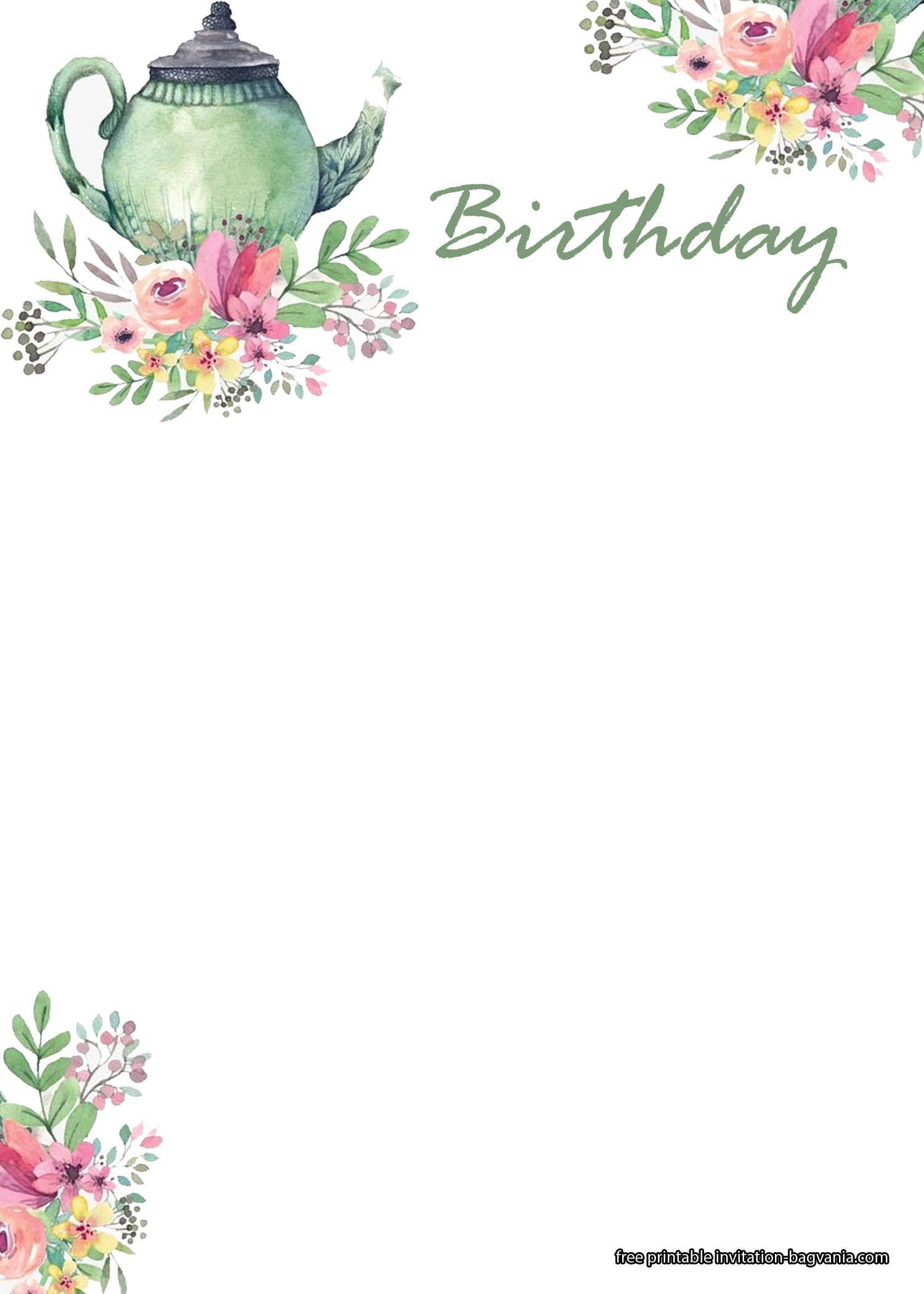 tea party invitations templates