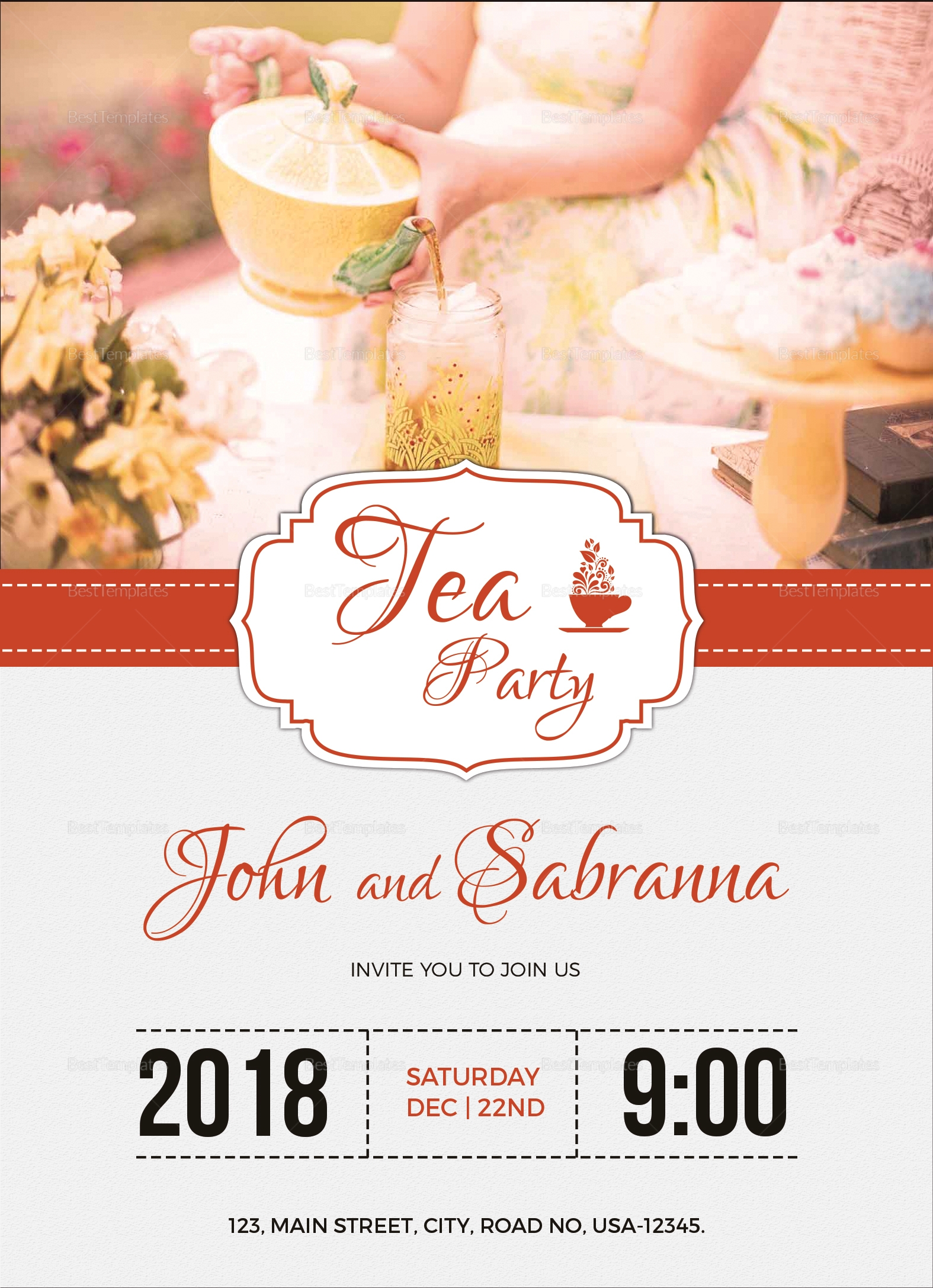 Tea Party Invite Template