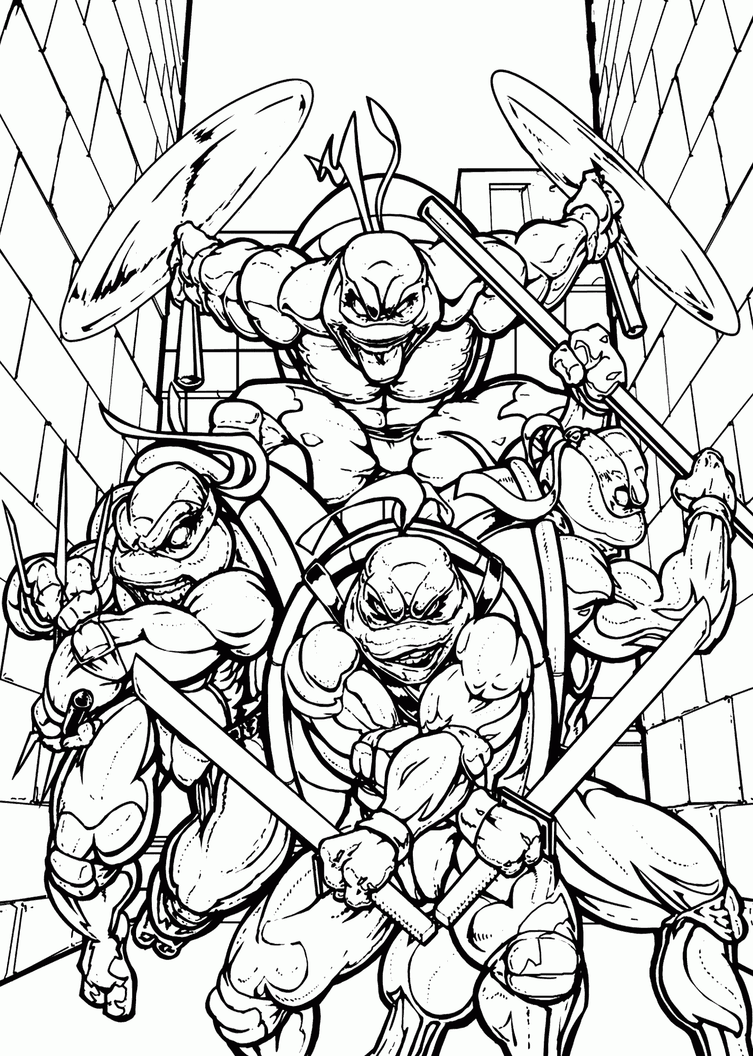 free coloring pages teenage mutant ninja turtles