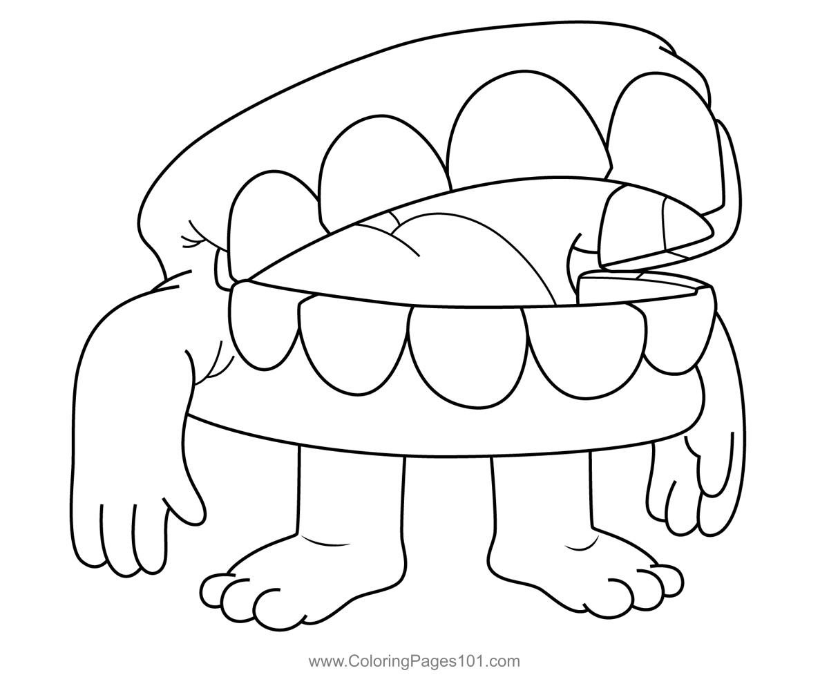 Teeth Gravity Falls Coloring Page For Kids Free Gravity Falls 