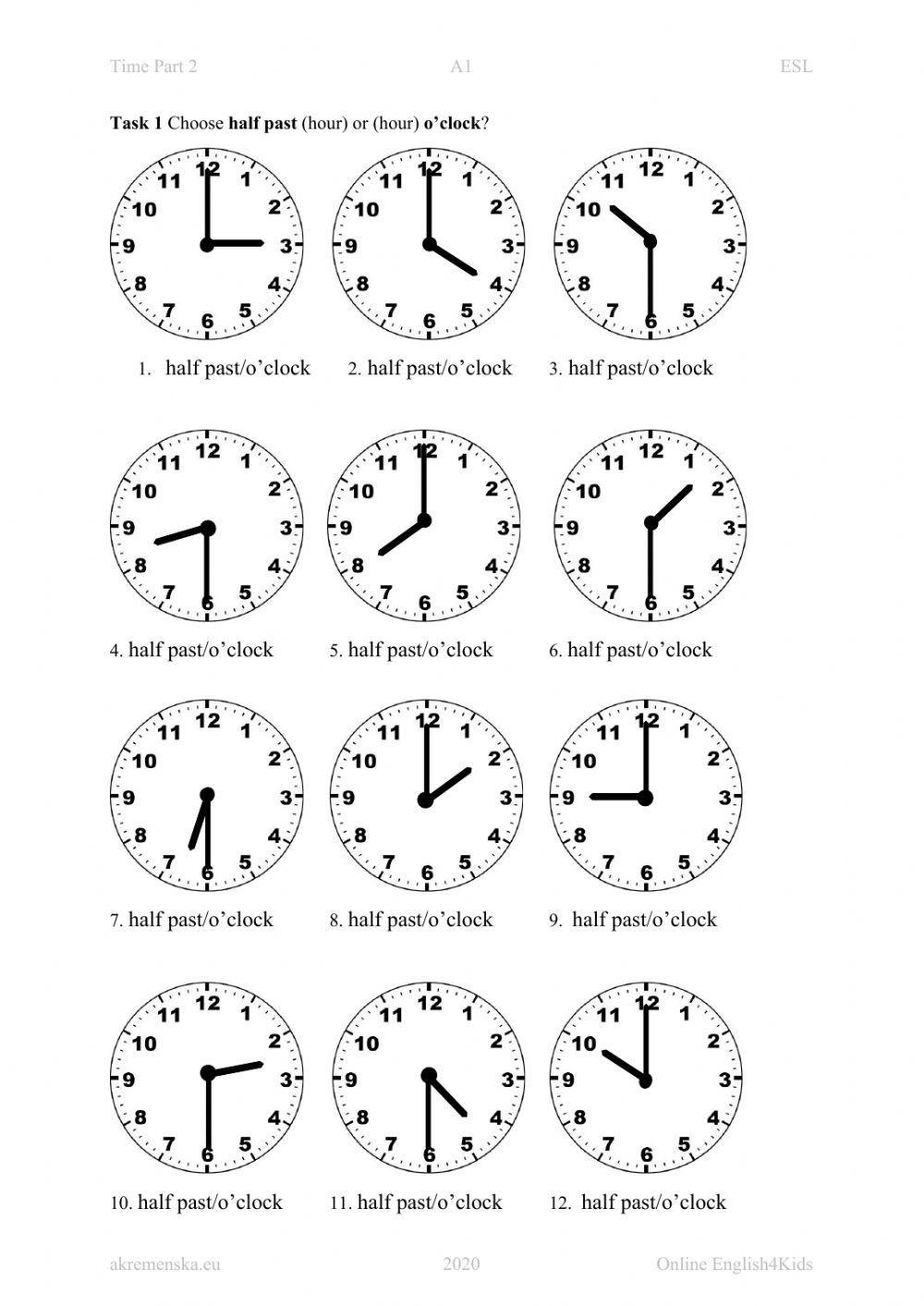 Telling Time 2 Worksheet Live Worksheets Worksheets Library