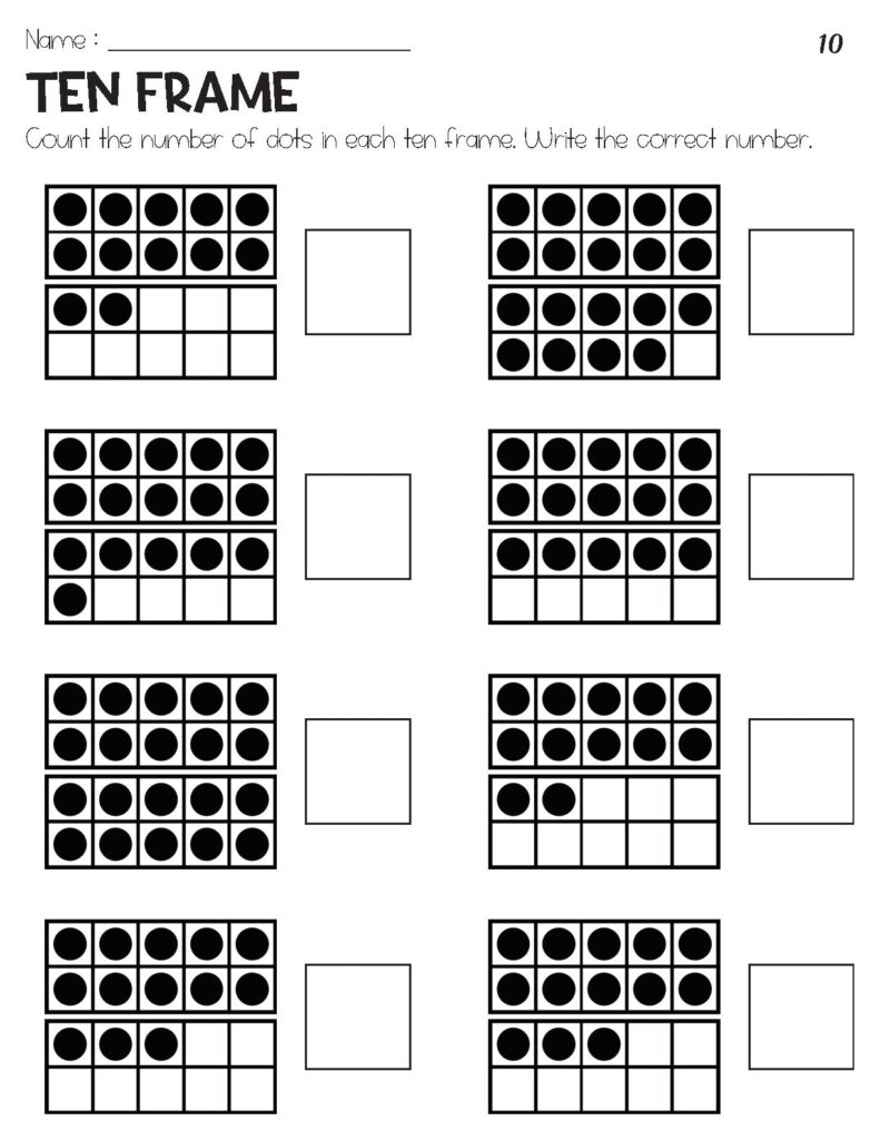 Ten Frame Print Class Playground Worksheets Library